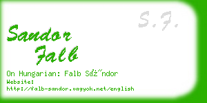 sandor falb business card